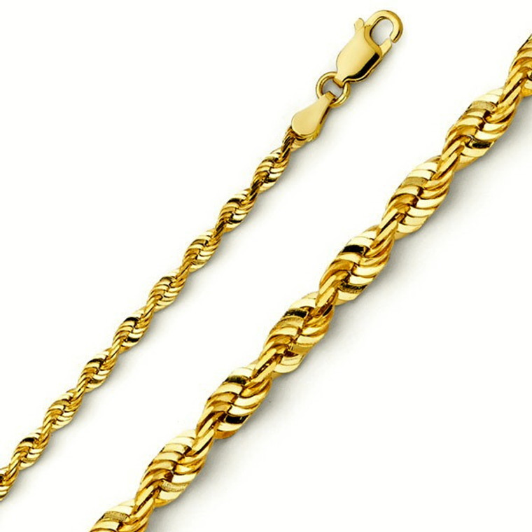 14k 16 inch Yellow Gold 2 mm Diamond Cut Rope Chain 30004486| Shin Brothers*