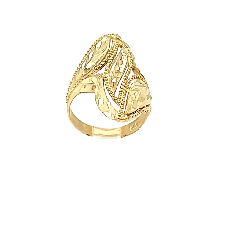 14K Yellow Gold Triple Leaf Ring 10017831 | Shin Brothers*