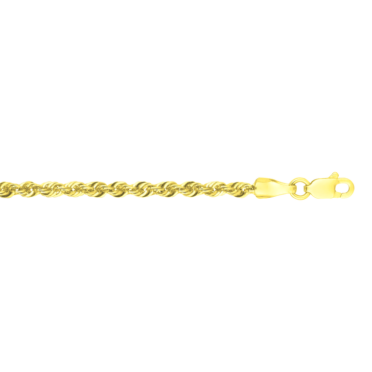 14kt 18" inch Yellow Gold 2.5mm Diamond Cut Rope Chain 30004488  | Shin Brothers**