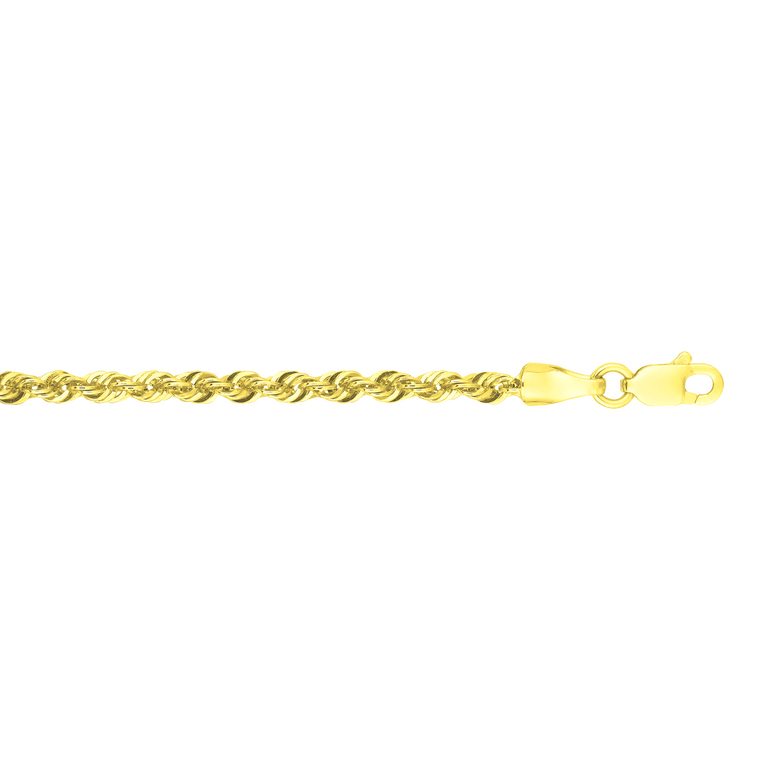 14kt 20" inch Yellow Gold 2.2mm Diamond Cut Rope Chain 30004489 | Shin Brothers**