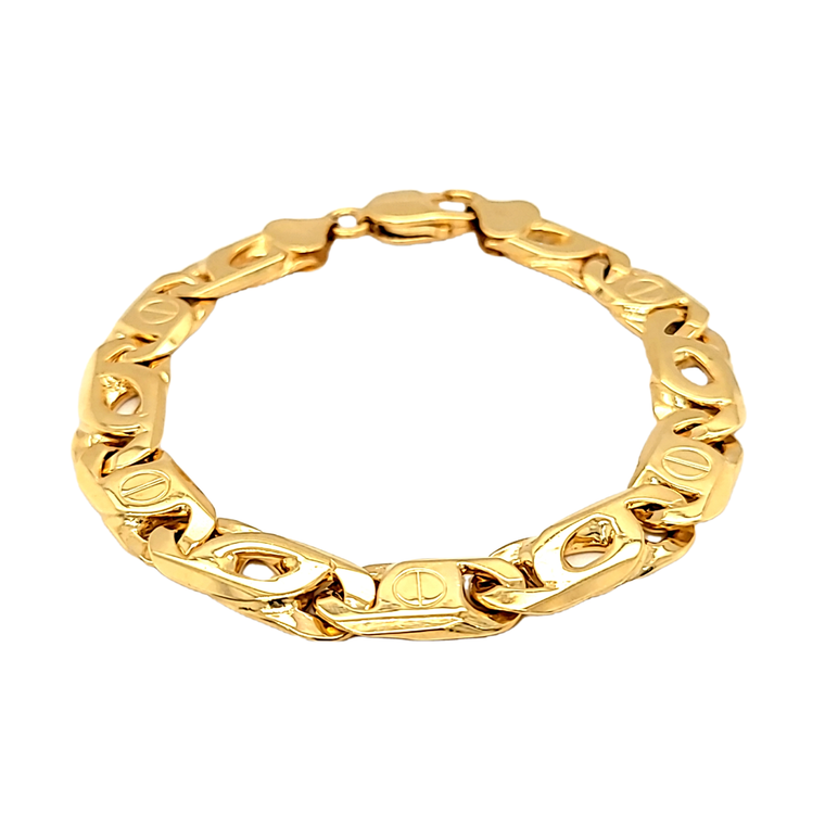 14K Yellow Gold Tiger Eye Chain Bracelet 20002146 | Shin Brothers*