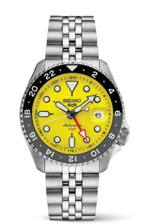 Seiko 5 Sports Stainless Steel SSK017 Automatic GMT Yellow Dial Watch | Shin Brothers* 