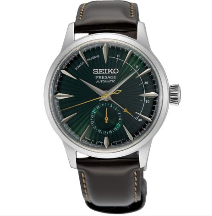 Seiko Presage Cocktail Time Automatic Leather Men's Green Dial Watch SSA459 | Shin Brothers*