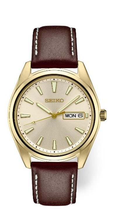 Seiko Essentials Stainless Steel Gold-Toned Mens Quartz Watch SUR450 | Shin Brothers*