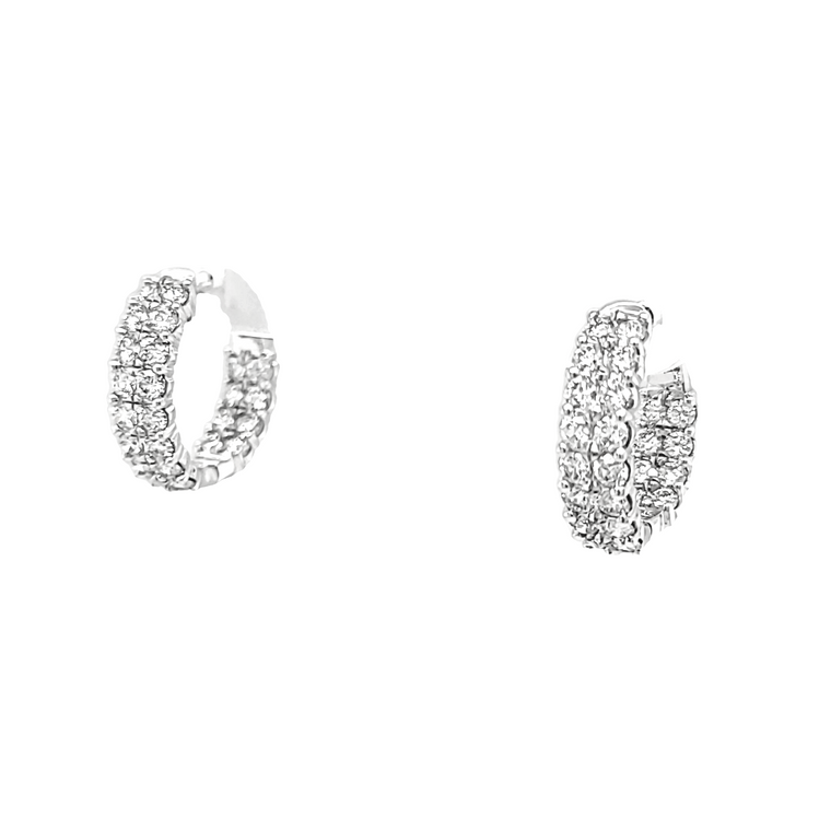 10K White Gold 2. ctw Diamond Hoop Earrings 49110014| Shin Brothers*