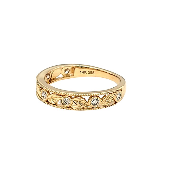 14K Yellow Gold Diamond Band 11001705| Shin Brothers*