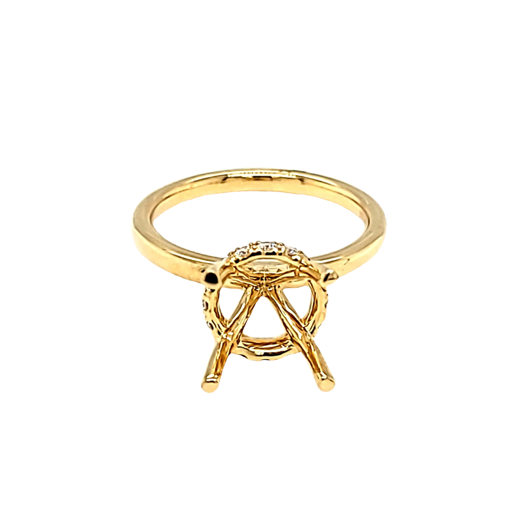 14K Yellow Gold Round Shaped Diamond Engagement Ring Halo Setting 11007114 | Shin Brothers