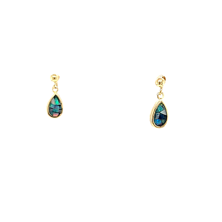 14K Yellow Gold Opal Hanging Teardrop Earrings 42003459 | Shin Brothers*