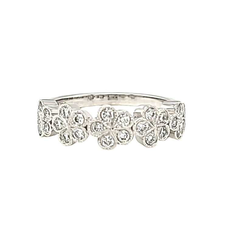 14K White Gold .56 ct Diamond Flower Band 11007170 | Shin Brothers*