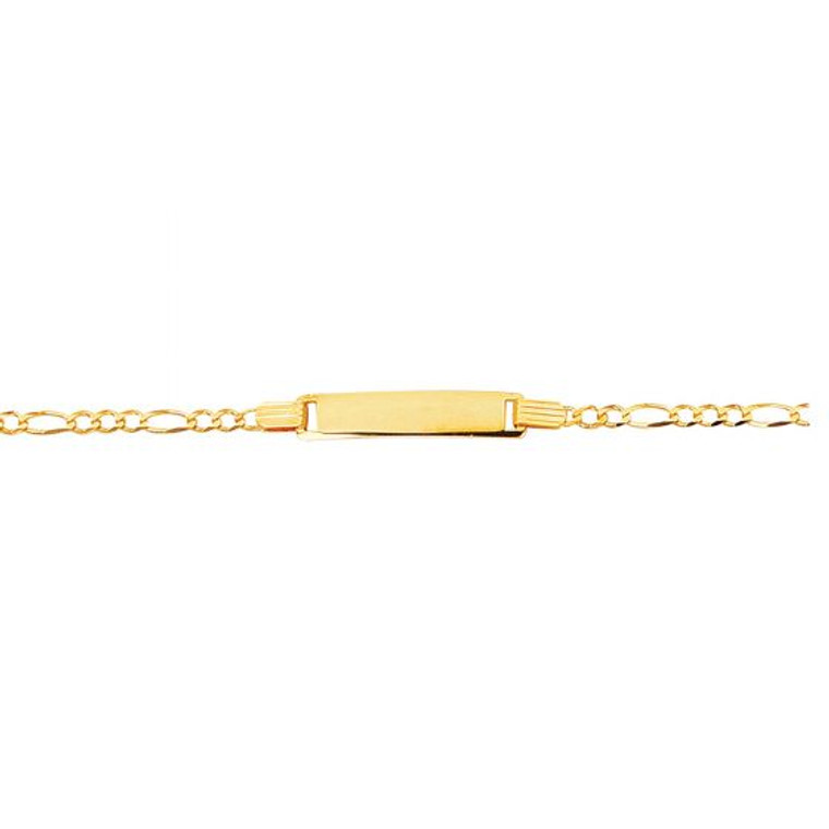 14K Yellow Gold Baby ID With Figaro  Bracelet 20002178 | Shin Brothers*