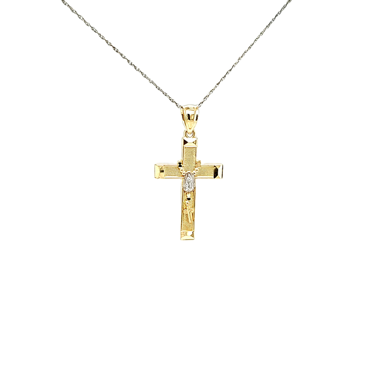 14K Two Tone Gold Crucifix Charm 50004225 | Shin Brothers*