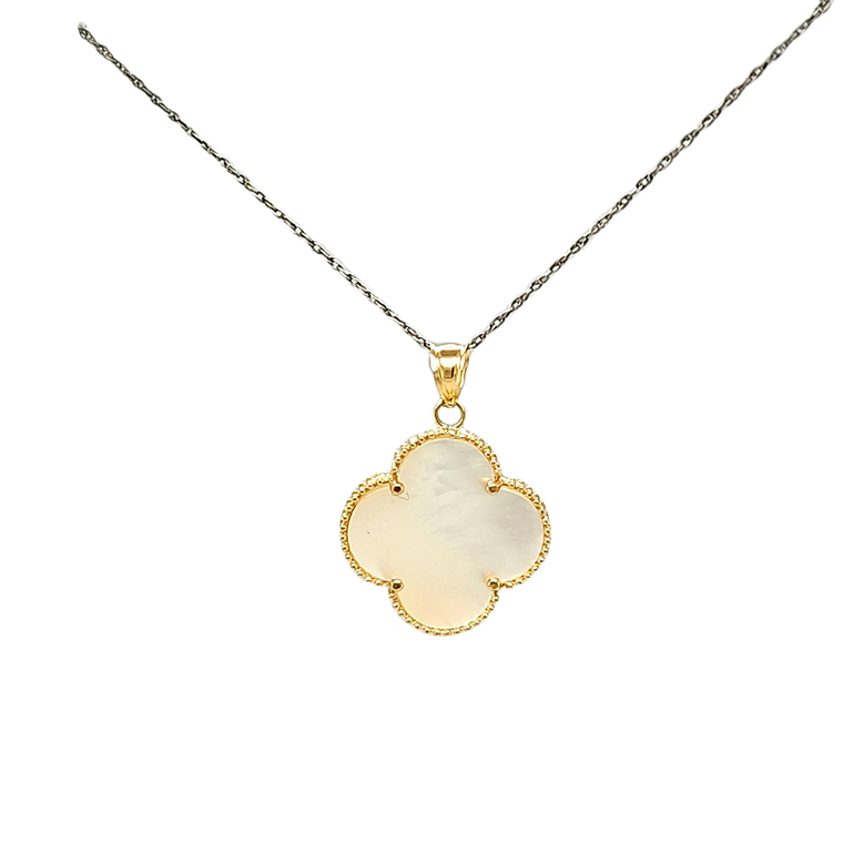 14K Yellow Gold Mother of Pearl Clover Charm 52002363 | Shin Brothers*