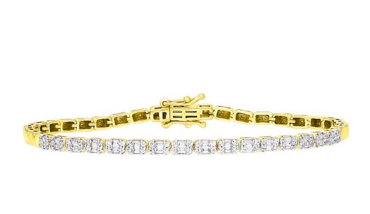 14K Yellow Gold .79 ct  Diamond Ladies 7" Tennis Bracelet 21000948 | Shin Brothers*