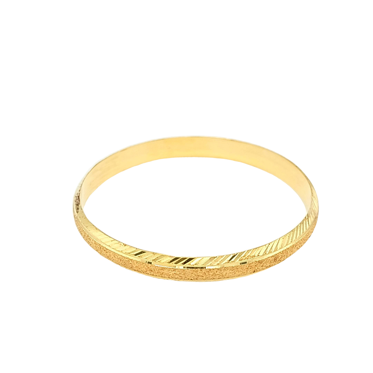 14K Yellow Gold Diamond Cut Bangle 23000232 | Shin Brothers*