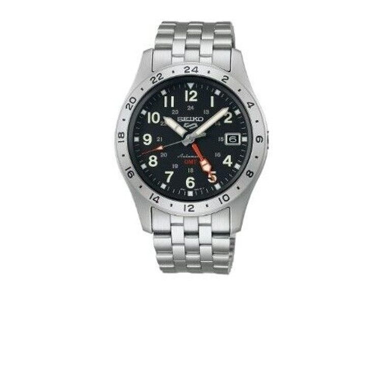 Seiko 5 Sports Automatic GMT Black Dial Steel Bracelet Watch SSK023 | Shin Brothers*