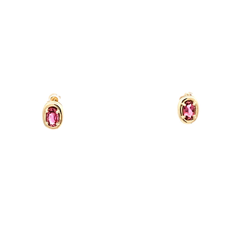 14K Yellow Gold Pink Tourmaline Stud Earrings 42003456 | Shin Brothers* 