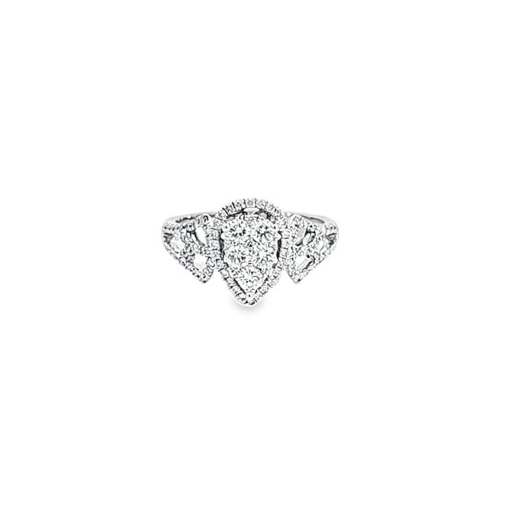 14K White Gold Marquise Shape Cluster Diamond Engagement Ring 11006284 | Shin Brothers*