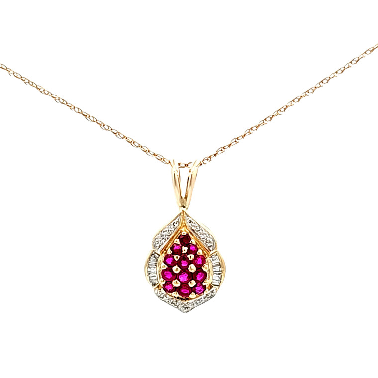 14K Yellow Gold 0.35ct Ruby/Diamond Pendant 52002382  | Shin Brothers