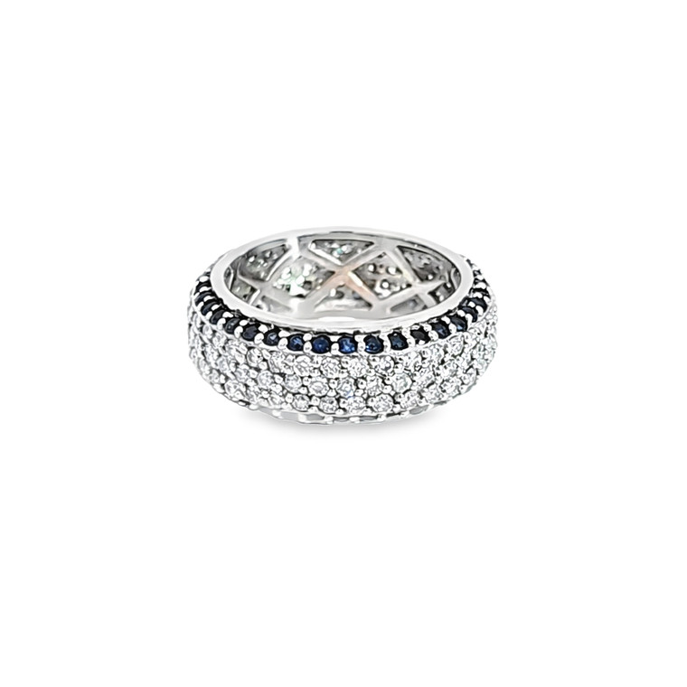 14K White Gold Sapphire and Diamond Eternity Band 12002931 | Shin Brothers*