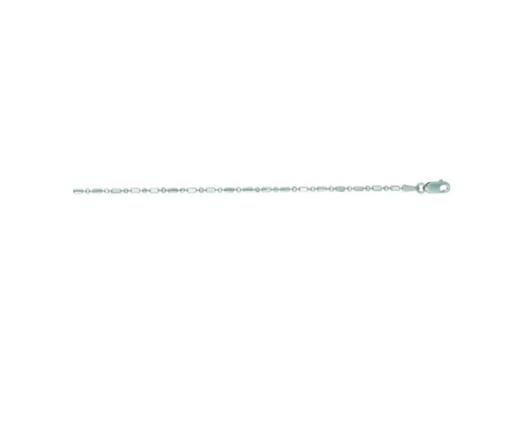 14K Gold 1.3mm Diamond Cut Bar and Bead Chain 30003189 | Shin Brothers*