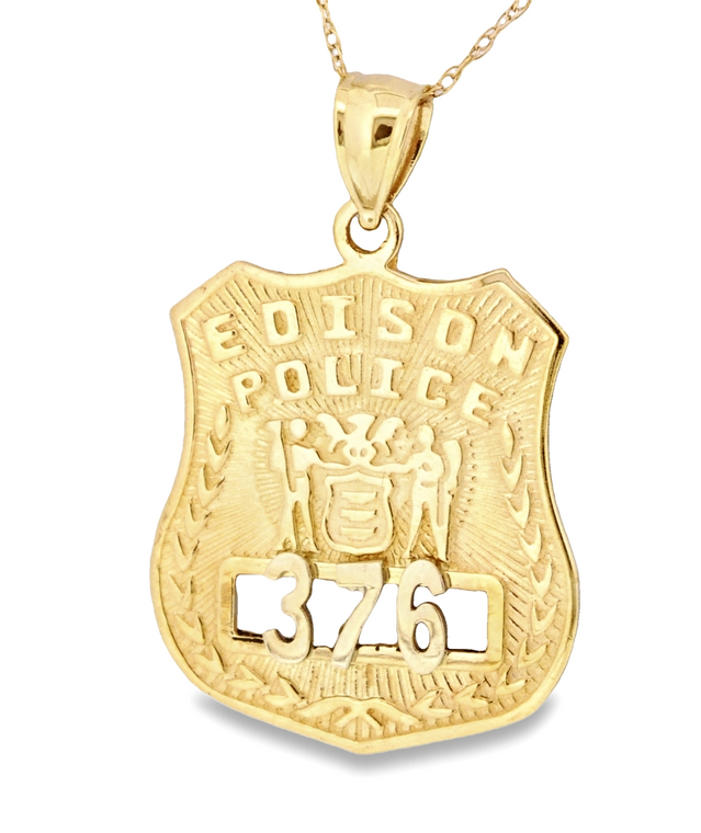 14K Yellow Gold Dispatcher Police Badge Charm 50000464 | Shin Brothers* 