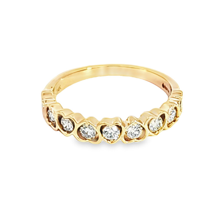 14K Yellow Gold Diamond Heart Band 11007231 | Shin Brothers*