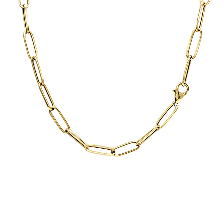 14K Yellow Gold 20" Paperclip Chain 30004376 | Shin Brothers*
