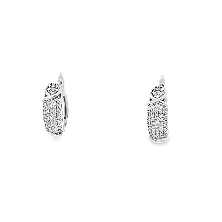 Silver Diamond Hoop Earrings 84011049 | Shin Brothers*