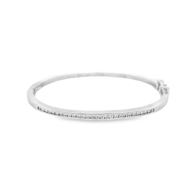 14K White Gold and Diamond Bangle 21000960 | Shin Brothers*