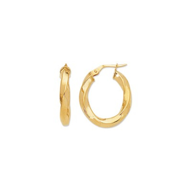 14KT Yellow Gold Fancy Italian Hoop Earring