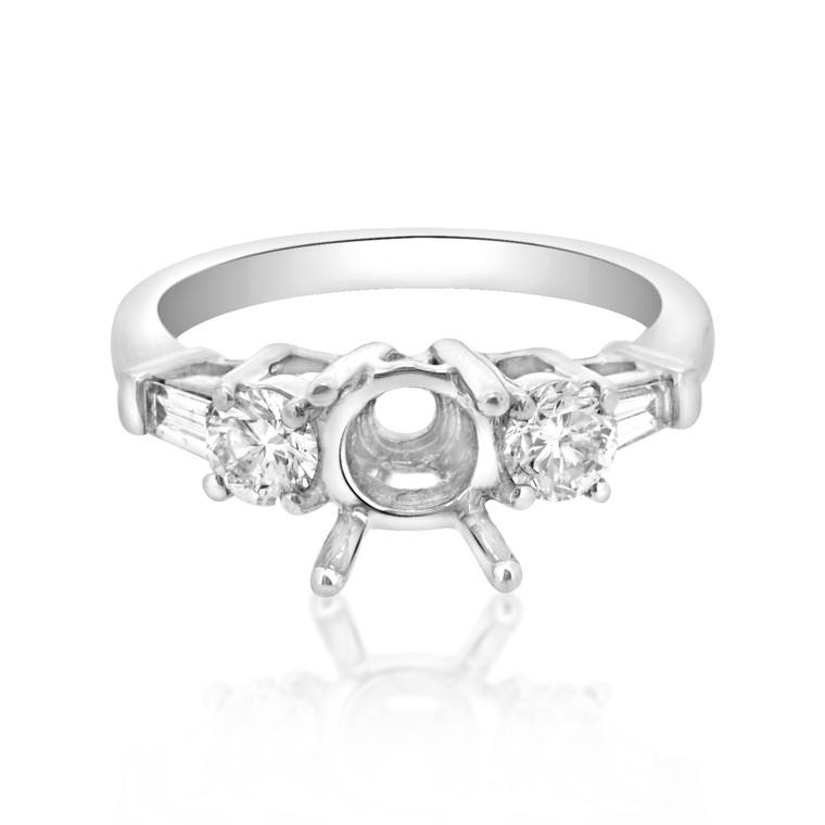 14K White Gold 0.72 ct Diamond Engagement Setting Ring