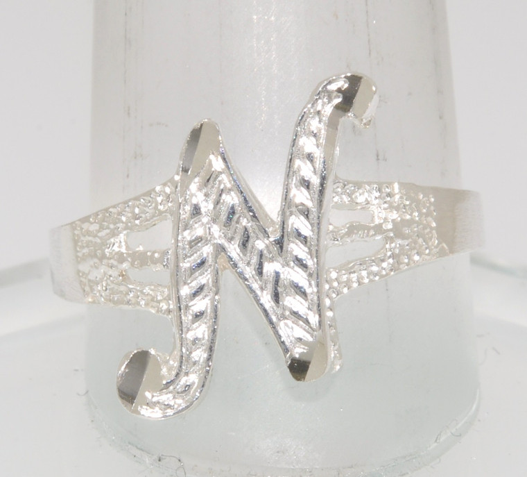 Custom Silver Initial "N" Ring 81010091 