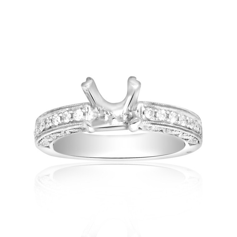 14K White Gold 0.33 ct Diamond Engagement Setting 11002853 | Shin Brothers