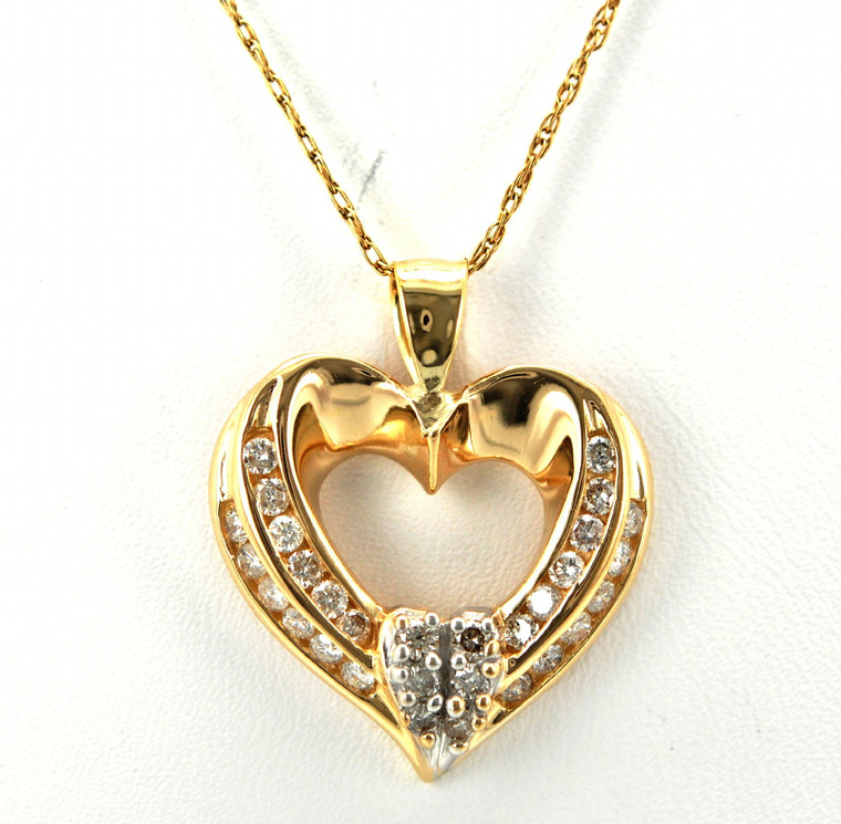 14K Yellow Gold 0.28ct Diamond Heart Pendant 51000864 | Shin Brothers*