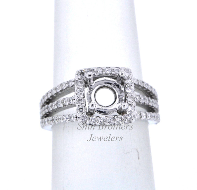 14K White Gold 0.71 ct Diamond Engagement Ring Setting