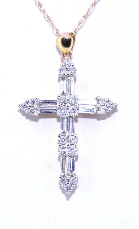 51000621 14K Yellow Gold Diamond Cross Charm