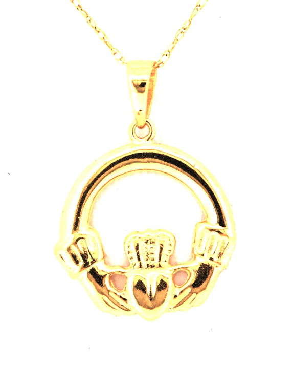 14K Yellow Gold Claddagh Charm 50001807 | Shin Brothers Inc