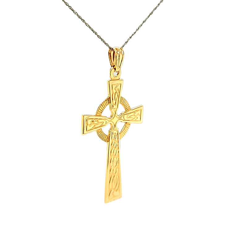 14K Yellow Gold Circle Cross Charm 50001955 | Shin Brothers*