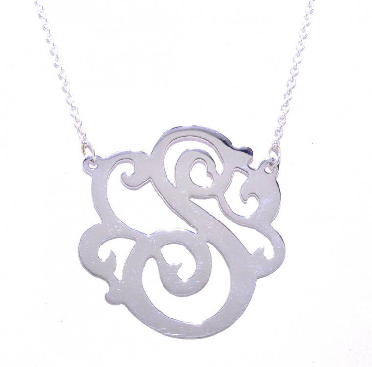 Sterling Silver Personalized Monogram Necklace 83310007 