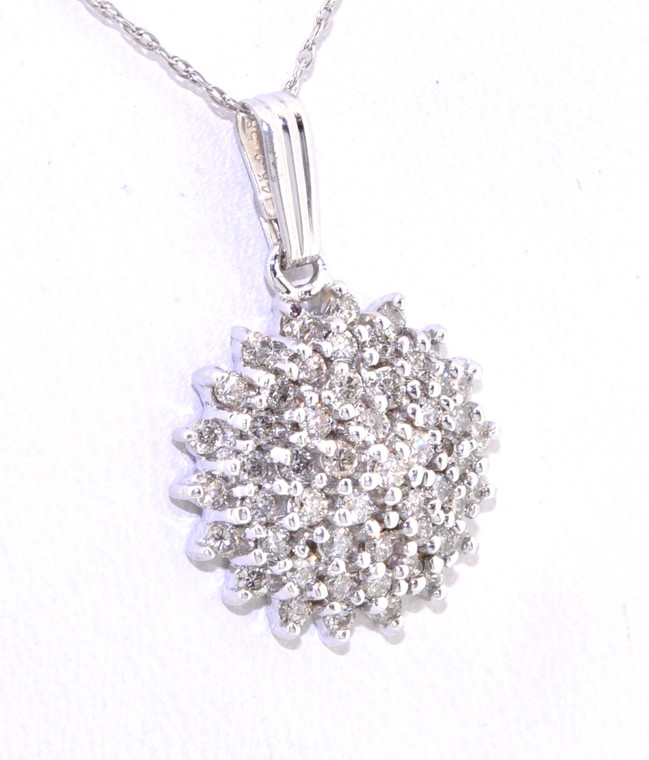 14K White Gold 1 ctw Diamond Cluster Charm 51001263 | Shin Brothers*