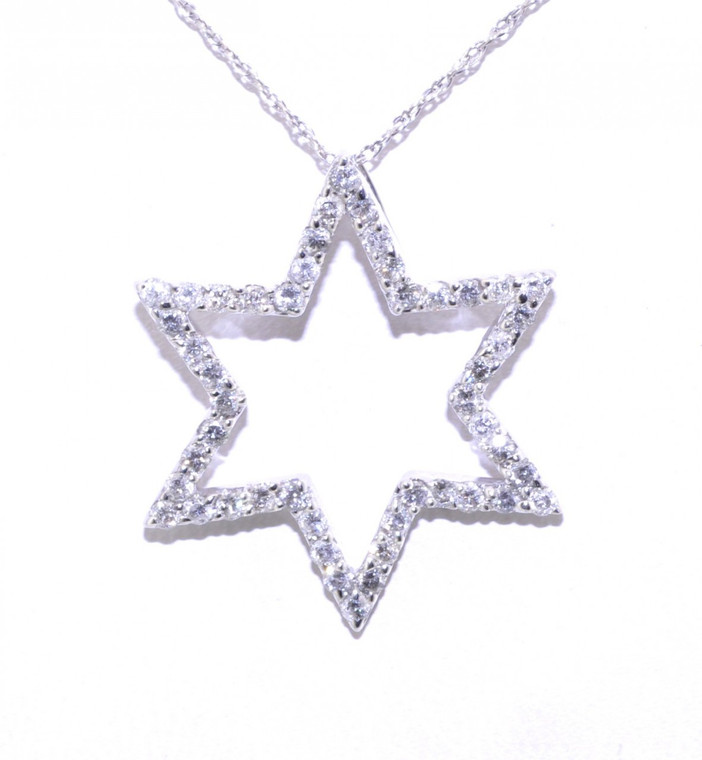  White Gold Diamond Star of David Pendant 51001261 | Shin Brothers* 
