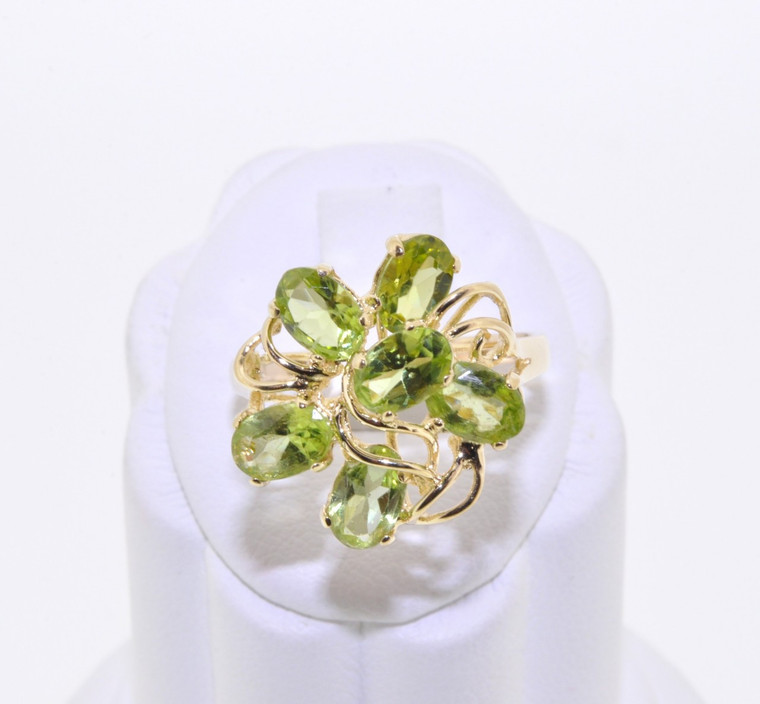 14K Yellow Gold Green Peridot  Ring 12000613  | Shin Brothers* 