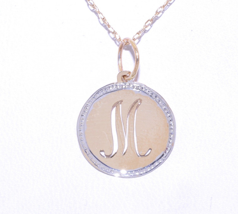 14K Yellow Gold M Initial Charm 50001388