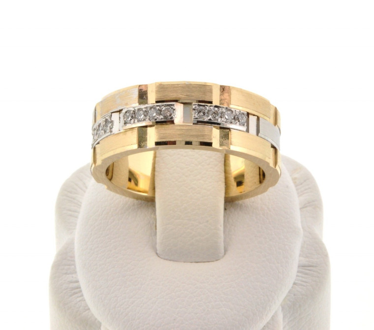 11002620 14K Two Tone Diamond Wedding Band