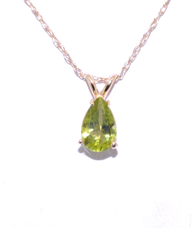 14K Yellow Gold Peridot Pear Charm 52001105 | Shin Brothers*