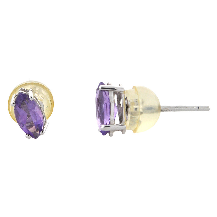 14K White Gold Amethyst Marquise Stud Earrings 42001416 | Shin Brothers*