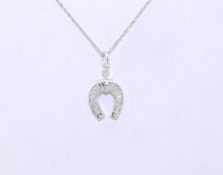 51001220 14K White Gold Horseshoe Charm