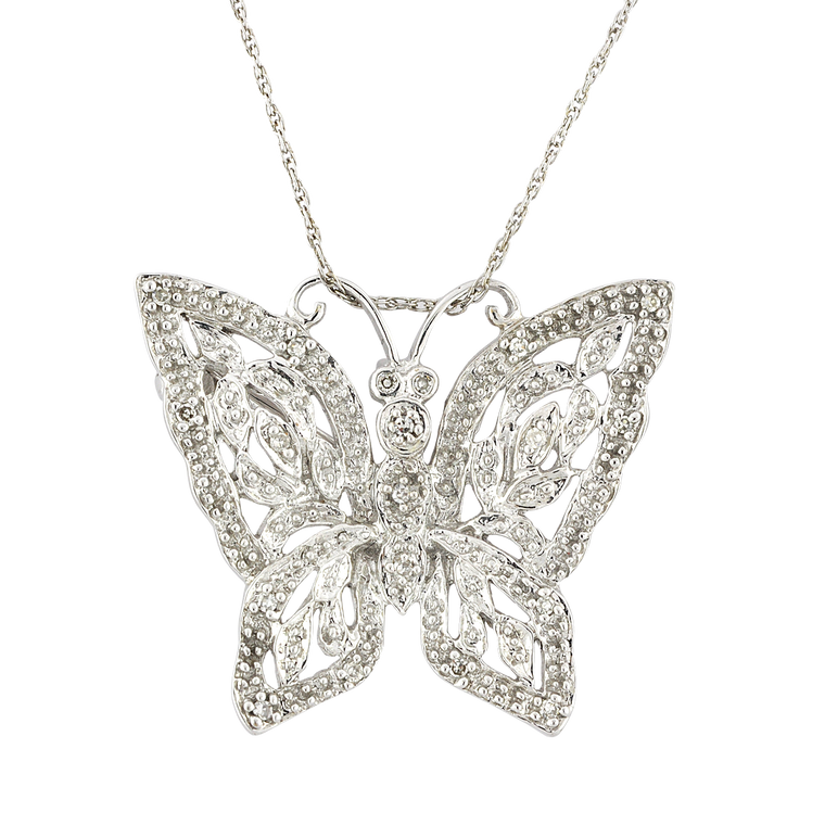 10K White Gold Diamond Butterfly Pin/Pendant 39000056 | Shin Brothers*