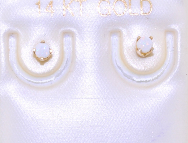 42001674 14K Yellow Gold Opal Stud Earrings