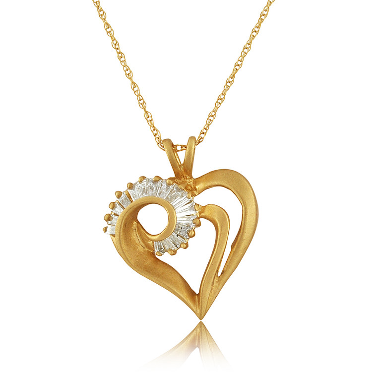 14K Yellow Gold 0.65ct Diamond Heart Pendant 51000031 | Shin Brothers*